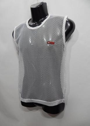 Мужская легкая футболка безрукавка сетка ecko unltd р.46-48 016мфс (подросток, рост 160 см)