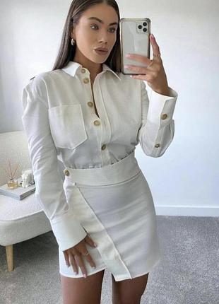 Льняное платье-рубашка от zara