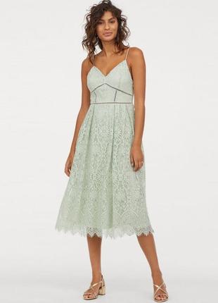 Новое кружевное платье, сарафан миди h&m
