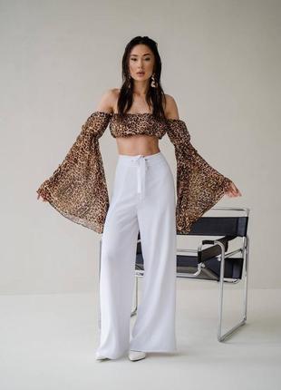 ❗️sale❗️топ шифон леопард с расклёшеними рукавами