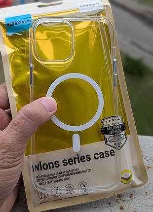 Iphone 12 pro max прозрачный противоударный чехол magsafe wlons original