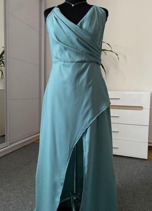 Шикарное платье сарафан бирюзового цвета