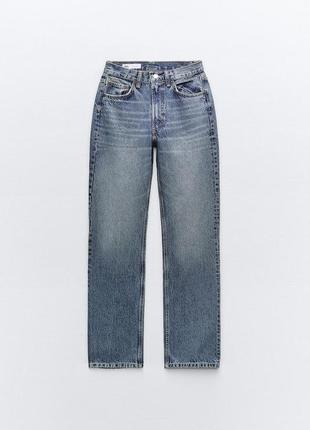 Джинси zara high-rise straight-fit