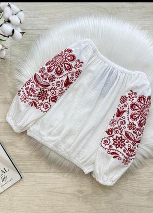Муслінова блуза в стилі вишиванки 😍
