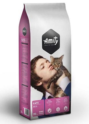 Amity eco cat mix (аміті еко кет мікс м'яса) сухий корм для дорослих котів