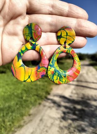 Сережки ручної роботи із полімерної глини