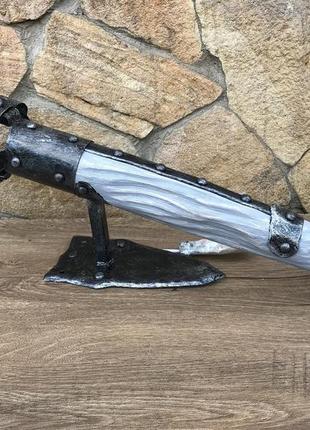 Кованый настенный бра ручной работы в виде факела в ретро стиле