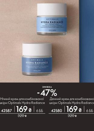 Набір нічний і денний крем optimals hydra radiance