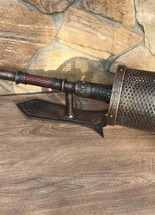 Кованый настенный светильник ручной работы в виде факела в ретро стиле