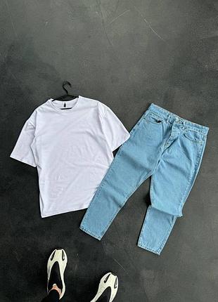 Комплект джинси мом + футболка оверсайз oversize