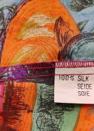 Pure silk яркая гавайская рубашка из шелка размер l8 фото
