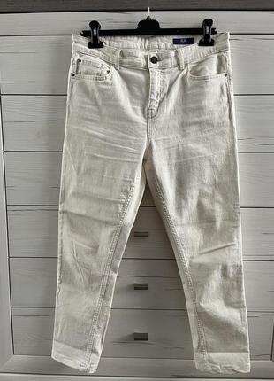 Джинсы mom jeans slim светлые молочные высокая посадка m&s
