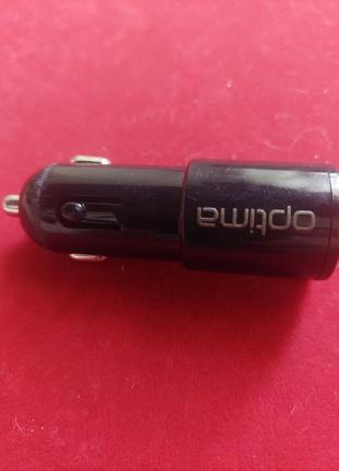 Автомобільний зарядний пристрій 2usb optima  black . 2