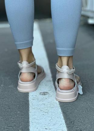 Натуральная кожа босоножки женские летние бежевые4 фото