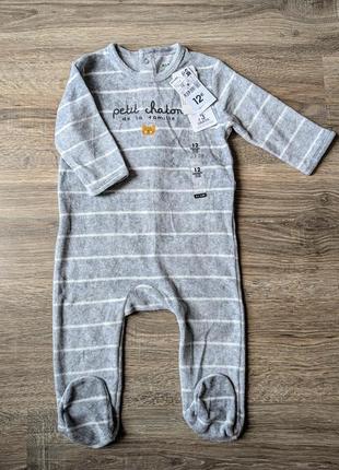 Велюровый человечек унисекс 9 месяцев