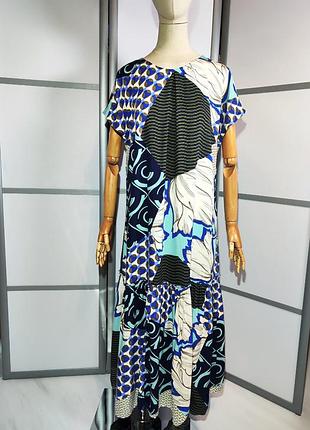 Next длинное свободное платье с оборкой