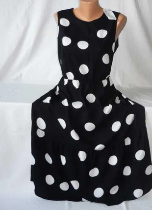Papaya новое летнее платье в белый горох polka dot вискоза eko vera