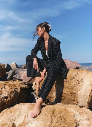 Льняной костюм пиджак жакет и брюки штаны лен3 фото