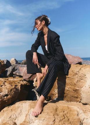 Льняной костюм пиджак жакет и брюки штаны лен6 фото