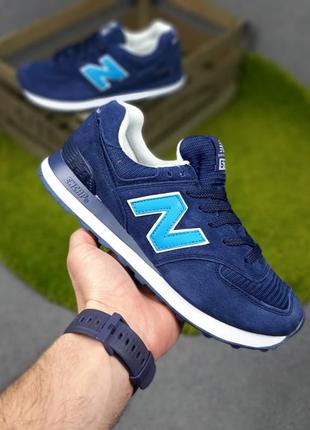 New balance 574 синие кроссовки кеды мужские 320 баланс весенние летние демисезонные демисезон замша замшевые отличное качество с сеткой7 фото