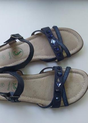 Босоніжки footflexx 36р. дівчинці, сині, шкіряні устілки