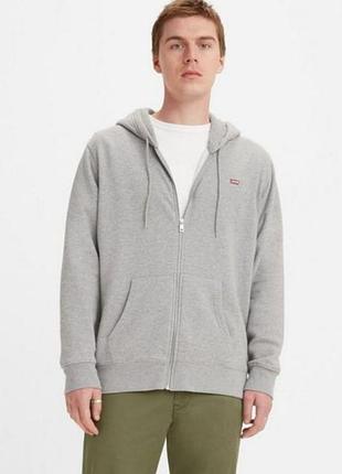 Мужская толстовка на молнии. 
толстовка-худи levi's.