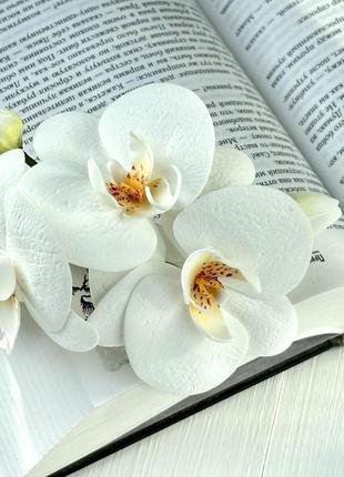 Шпилька автомат «білі орхідеї»3 фото