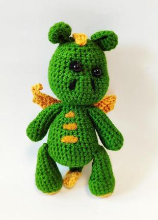 Игрушка вязанная дракон ручная работа 18 см
