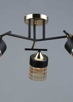 Люстра стельова sirius b a4128/3 bk+fgd на 3 плафони