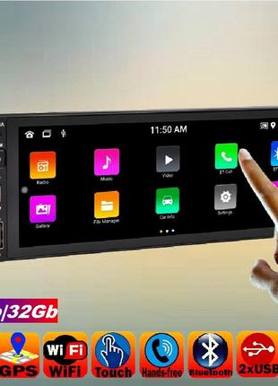 Автомагнитола сенсорная 1din 7" android 13 gps wifi bluetooth 2gb\32 gb 6288