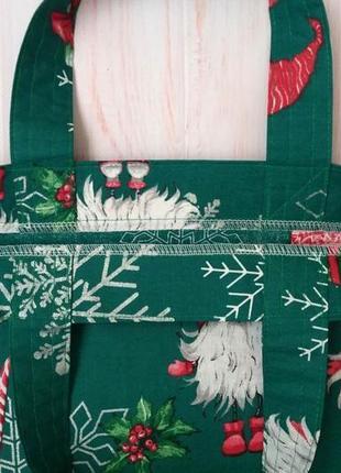 Эко-сумка, шоппер "новогодний гном"