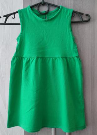 Зеленое платье на 1-2 года