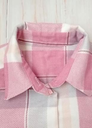 Женская фланелевая рубашка розовая2 фото
