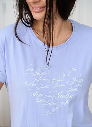 Туника женская сиреневая сердечко 15511