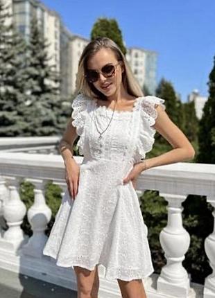 Женский сарафан из прошвы и кружевом