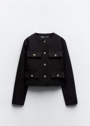 Черный пиджак zara размера s2 фото