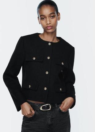 Черный пиджак zara размера s