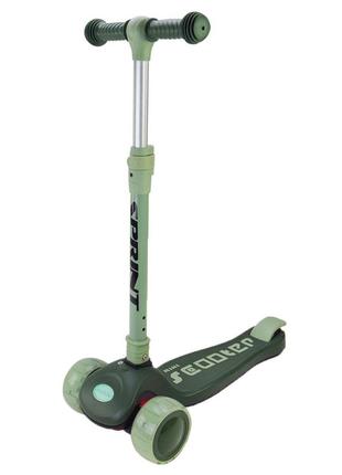 Самокат дитячий 3-х колісний mini scooter sc2420(green) колеса що світяться, зелений