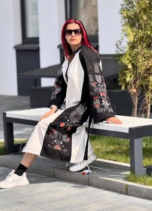 Платье в этно стиле
 на пуговицах с поясом