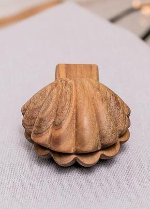 Коробочка для колец «ракушка» шкатулка для свадебных колец