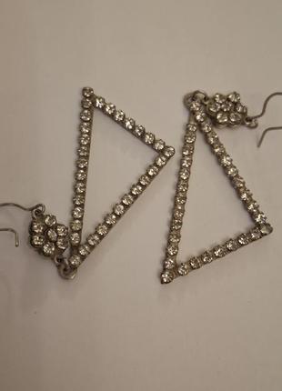 Красивые серьги бижутерия времен ссср мельхиор серебрение №263 фото