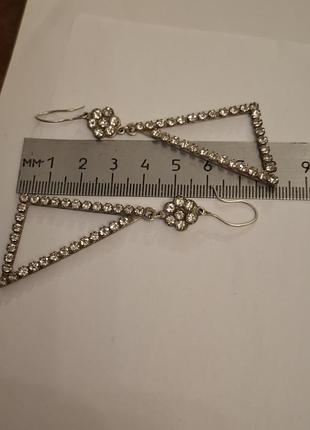 Красивые серьги бижутерия времен ссср мельхиор серебрение №269 фото