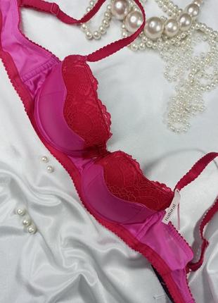 75b / 34b роскошный сатиновый бюстгальтер балконет пуш ап с кружевом debenhams