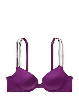 Бюстгальтер victoria's secret double shine strap push-up bra very sexy grape soda