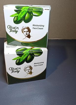 Зволожуючий крем для обличчя з екстрактом листя оливи та алое olive’n body4 фото