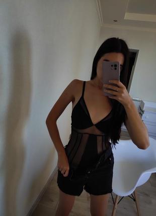 Черный боди в сеточку. черное боди в сетку. секси боди4 фото