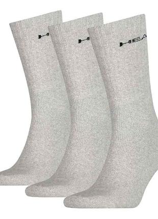 Носки head crew 3ppk unisex серый р. 35-38