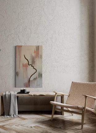 Картина акрил, абстракція, поцілунок