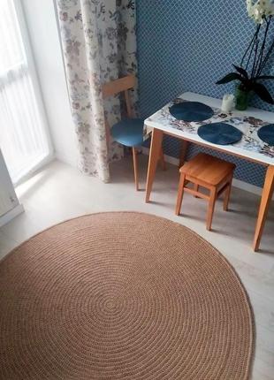 Килим 170cм, килимок з джуту круглий