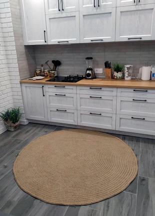 Килим 170cм, килимок з джуту круглий